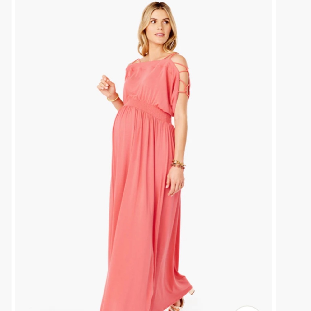 Ingrid & Isabel Smocked Empire Maxi Maternity Dress